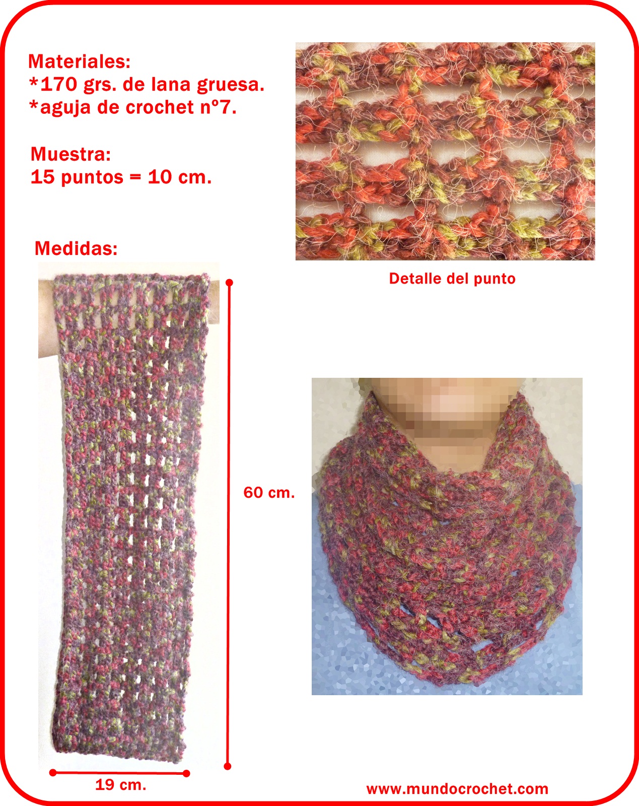 Transitorio Contratista Reducción de precios Bufanda infinita-patrón1 - Mundo Crochet
