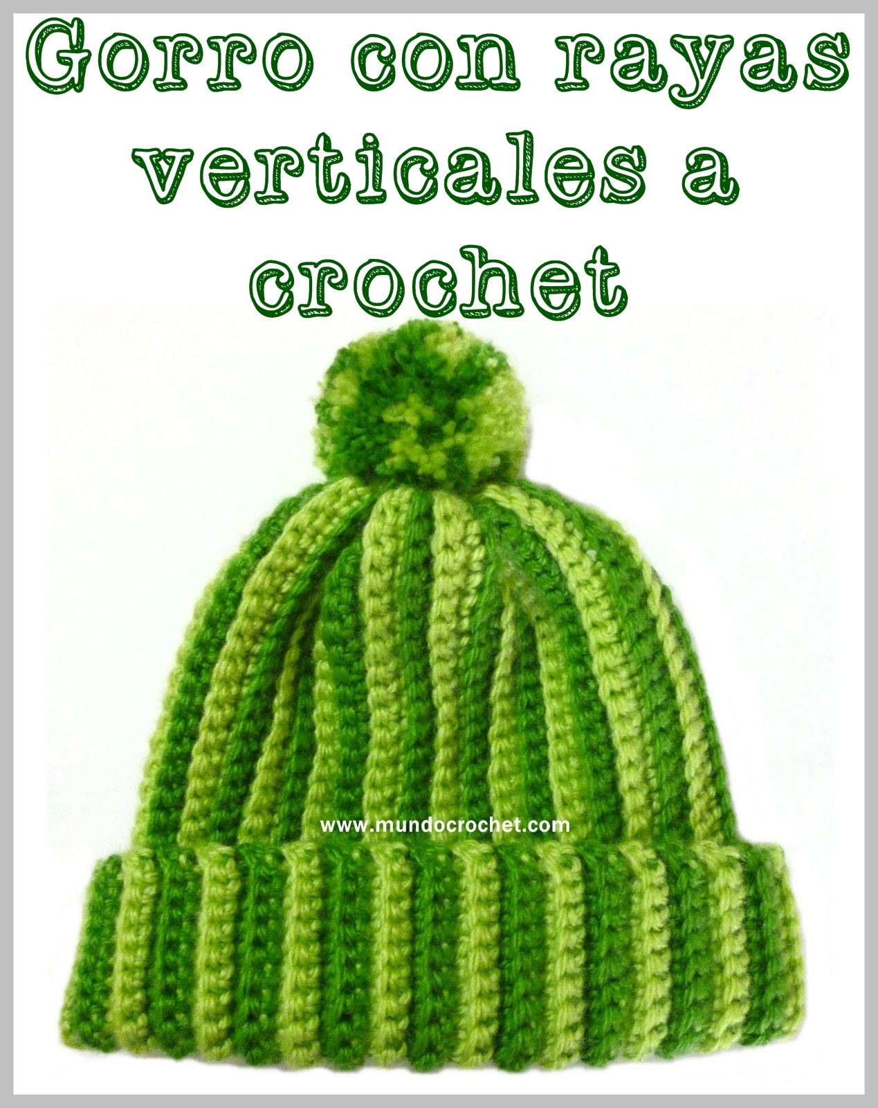 Gorro crochet rayas verticales - crochet principiantes